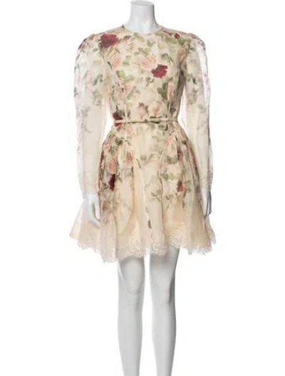 Pre-owned Zimmermann Linen Mini Dress In Neutral