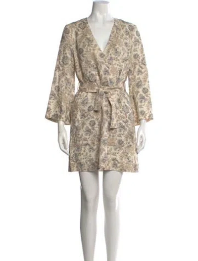 Pre-owned Zimmermann Linen Mini Dress In Neutral