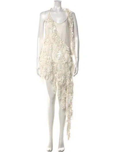 Pre-owned Zimmermann Linen Mini Dress In Neutral