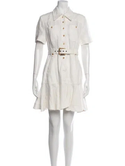 Pre-owned Zimmermann Linen Mini Dress In Neutral