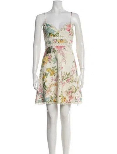 Pre-owned Zimmermann Linen Mini Dress In Neutral