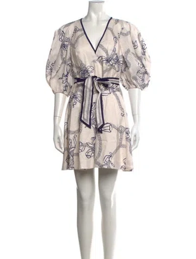 Pre-owned Zimmermann Linen Mini Dress In Neutral
