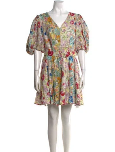 Pre-owned Zimmermann Linen Mini Dress In Neutral