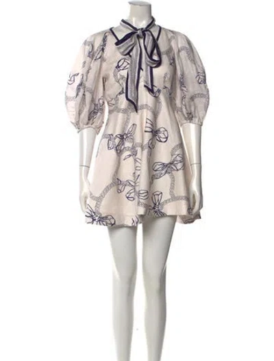 Pre-owned Zimmermann Linen Mini Dress In Neutral