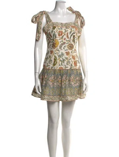 Pre-owned Zimmermann Linen Mini Dress In Neutrals