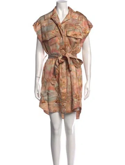 Pre-owned Zimmermann Linen Mini Dress In Neutrals