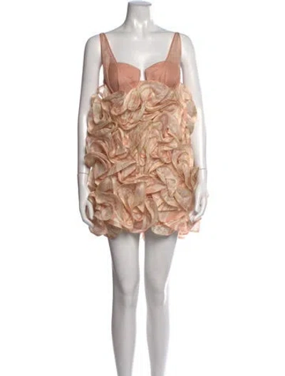 Pre-owned Zimmermann Linen Mini Dress In Neutrals