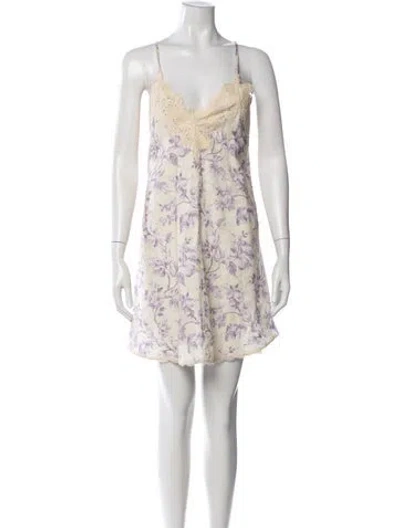 Pre-owned Zimmermann Linen Mini Dress In Neutrals