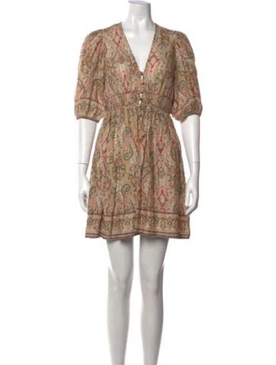 Pre-owned Zimmermann Linen Mini Dress In Neutrals