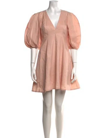 Pre-owned Zimmermann Linen Mini Dress In Neutrals