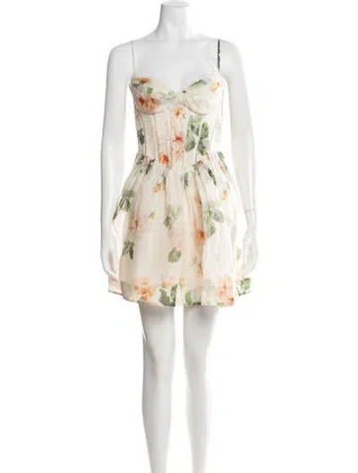 Pre-owned Zimmermann Linen Mini Dress In Neutrals