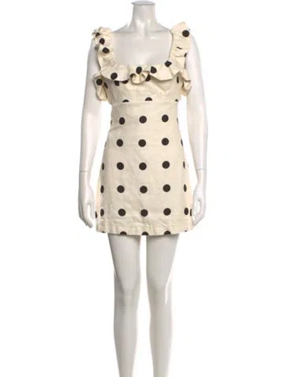 Pre-owned Zimmermann Linen Mini Dress In Neutrals