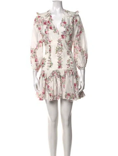 Pre-owned Zimmermann Linen Mini Dress In Neutrals