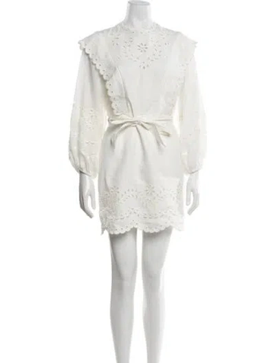 Pre-owned Zimmermann Linen Mini Dress In Neutrals