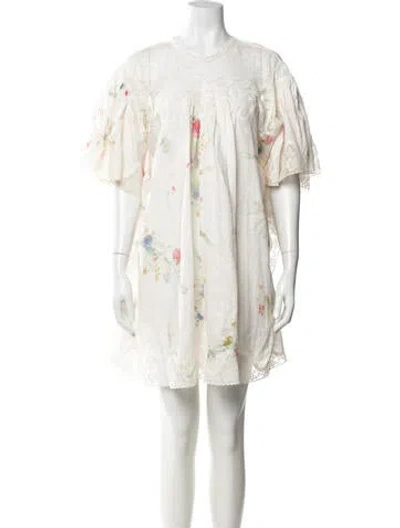 Pre-owned Zimmermann Linen Mini Dress In Neutrals