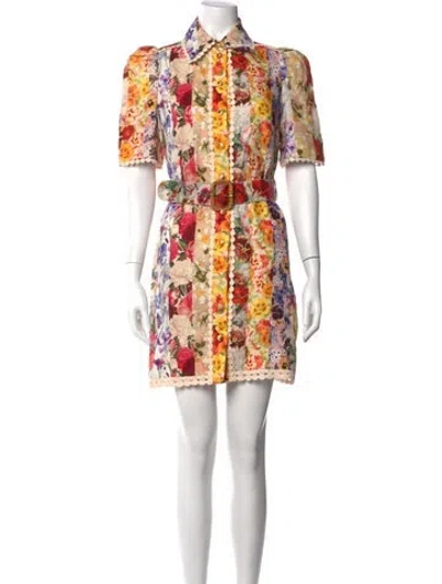 Pre-owned Zimmermann Linen Mini Dress In Neutrals