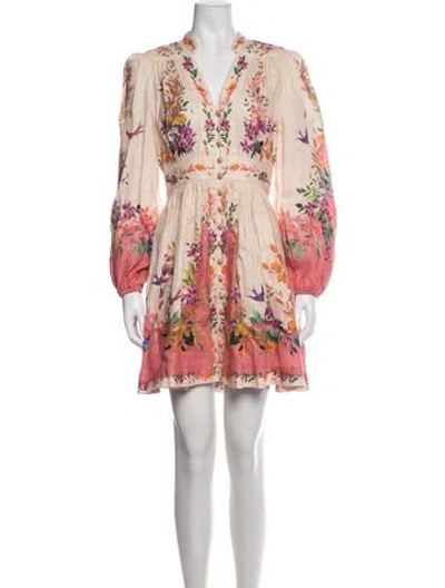 Pre-owned Zimmermann Linen Mini Dress In Neutrals