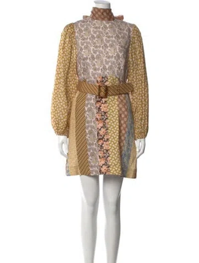 Pre-owned Zimmermann Linen Mini Dress In Neutrals