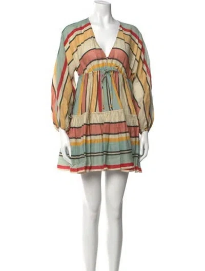 Pre-owned Zimmermann Linen Mini Dress In Neutrals