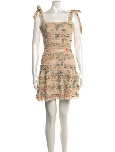 Pre-owned Zimmermann Linen Mini Dress In Neutrals