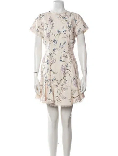 Pre-owned Zimmermann Linen Mini Dress In Neutrals