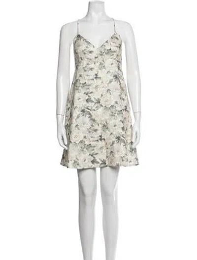 Pre-owned Zimmermann Linen Mini Dress In Neutrals