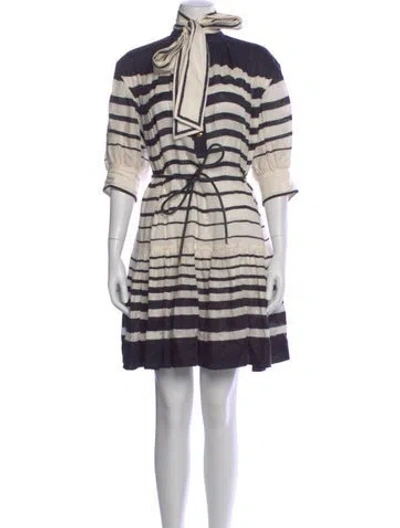 Pre-owned Zimmermann Linen Mini Dress In Neutrals