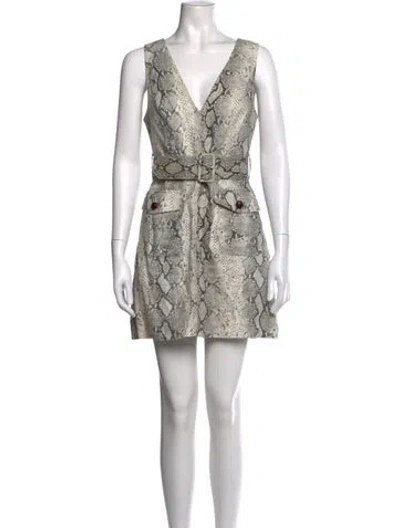 Pre-owned Zimmermann Linen Mini Dress In Neutrals