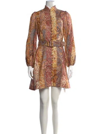 Pre-owned Zimmermann Linen Mini Dress In Neutrals