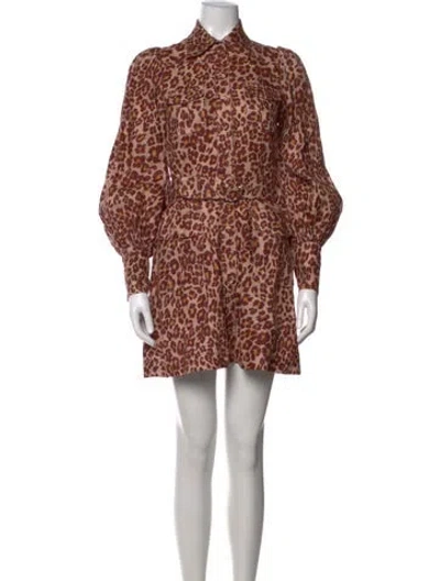 Pre-owned Zimmermann Linen Mini Dress In Neutrals