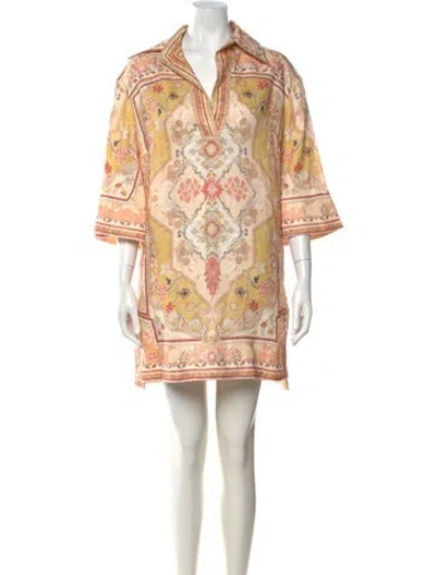 Pre-owned Zimmermann Linen Mini Dress In Neutrals