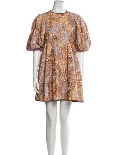 Pre-owned Zimmermann Linen Mini Dress In Neutrals