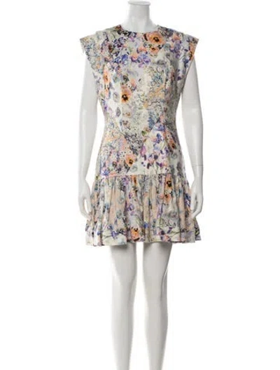 Pre-owned Zimmermann Linen Mini Dress In Neutrals