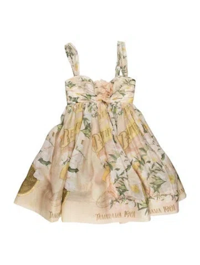 Pre-owned Zimmermann Linen Mini Dress In Neutrals
