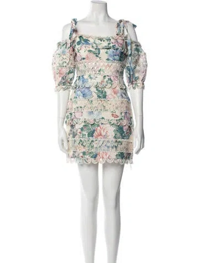 Pre-owned Zimmermann Linen Mini Dress In Neutrals