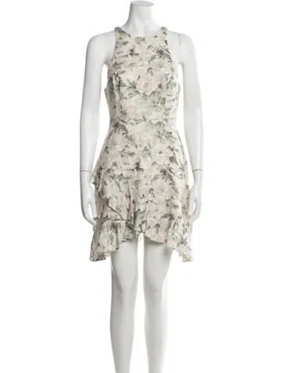 Pre-owned Zimmermann Linen Mini Dress In Neutrals