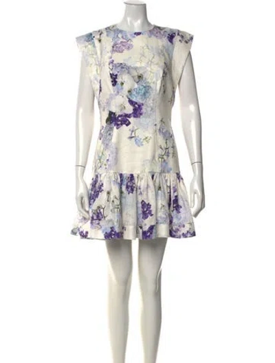 Pre-owned Zimmermann Linen Mini Dress In Neutrals