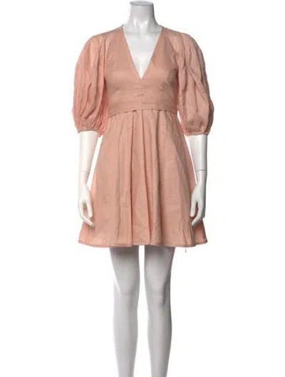 Pre-owned Zimmermann Linen Mini Dress In Neutrals
