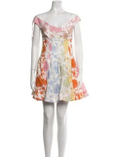 Pre-owned Zimmermann Linen Mini Dress In Neutrals