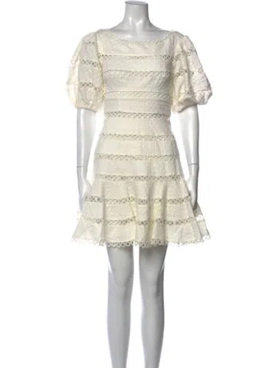 Pre-owned Zimmermann Linen Mini Dress In Neutrals