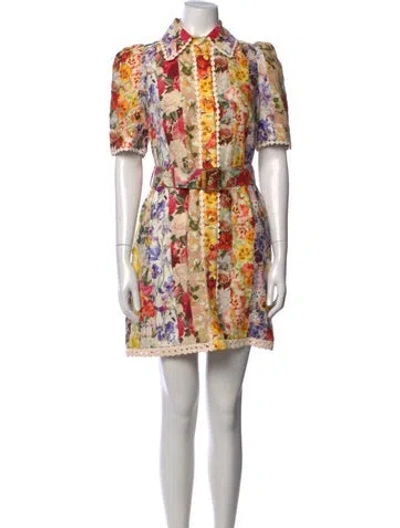Pre-owned Zimmermann Linen Mini Dress In Neutrals
