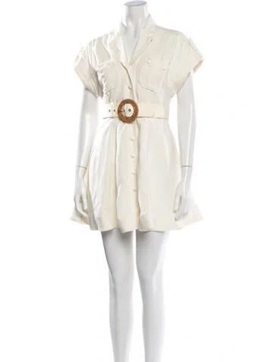 Pre-owned Zimmermann Linen Mini Dress In Neutrals