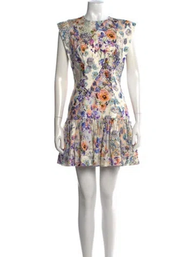 Pre-owned Zimmermann Linen Mini Dress In Neutrals