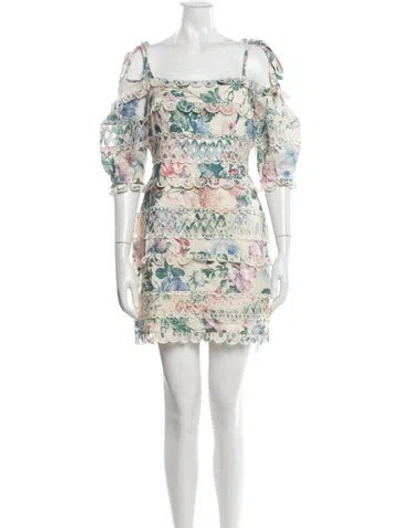 Pre-owned Zimmermann Linen Mini Dress In Neutrals