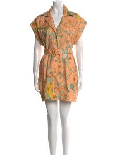 Pre-owned Zimmermann Linen Mini Dress In Orange
