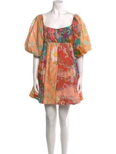 Pre-owned Zimmermann Linen Mini Dress In Orange