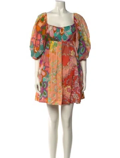 Pre-owned Zimmermann Linen Mini Dress In Orange