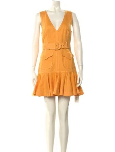 Pre-owned Zimmermann Linen Mini Dress In Orange