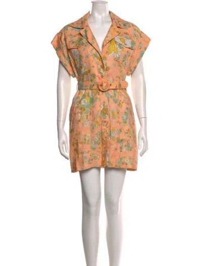 Pre-owned Zimmermann Linen Mini Dress In Orange