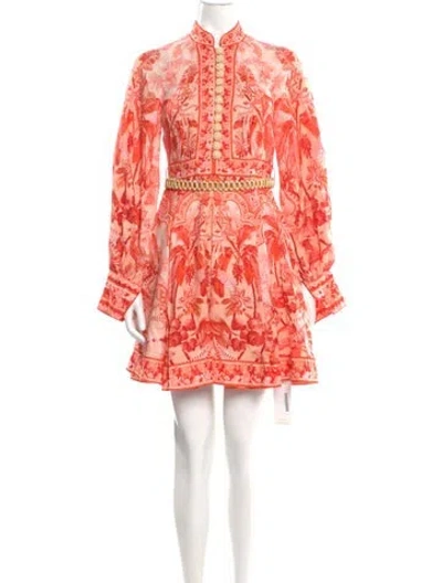Pre-owned Zimmermann Linen Mini Dress In Orange